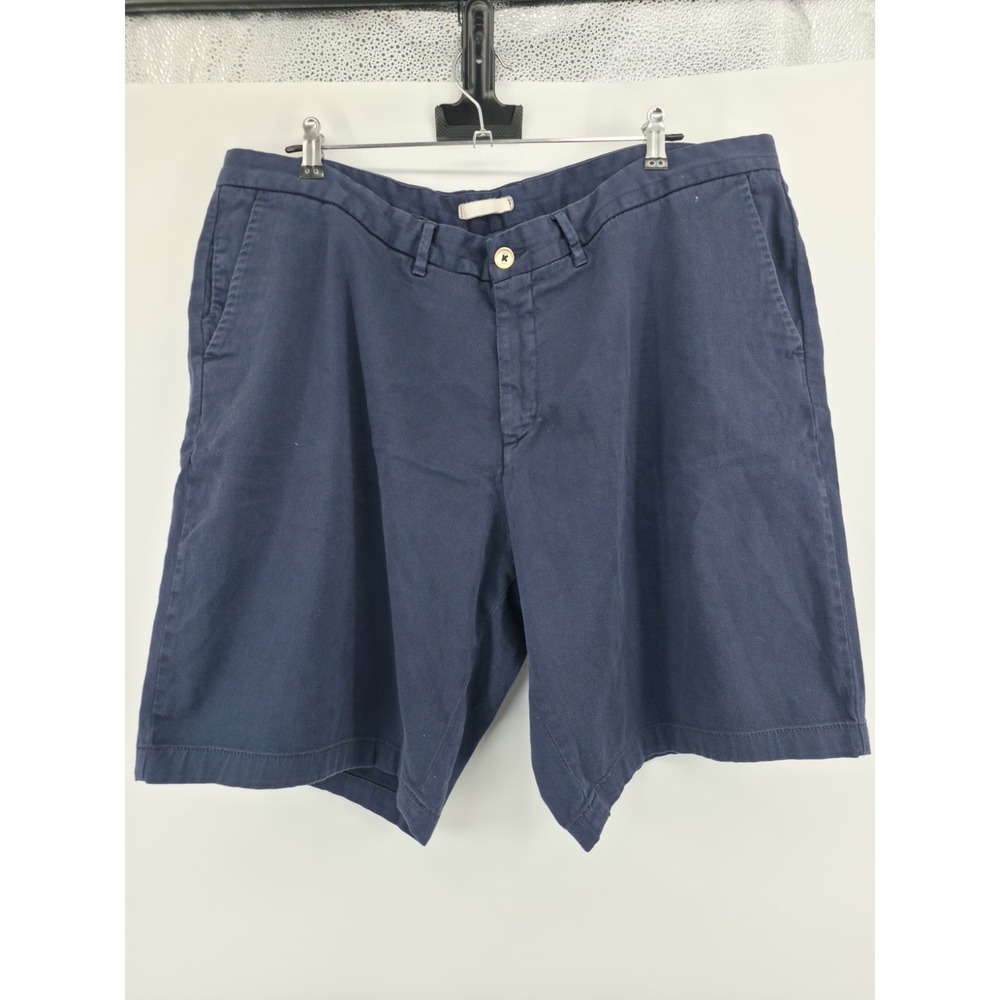 Robert Graham Mens Navy Blue Coupe Classique Chino Shorts Size 40 Cotton Blend